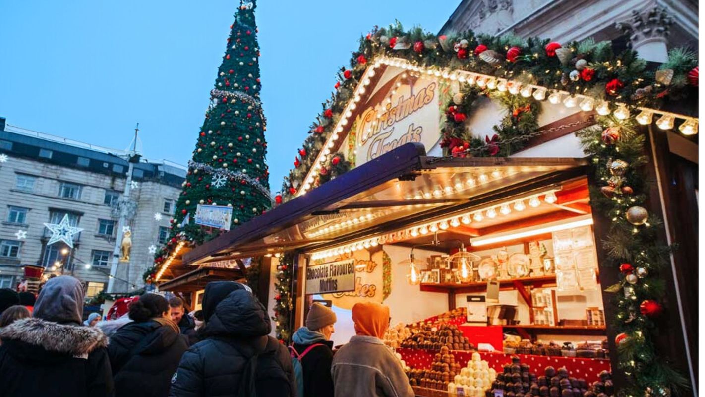 Christmas Market stalls at Millennium Square