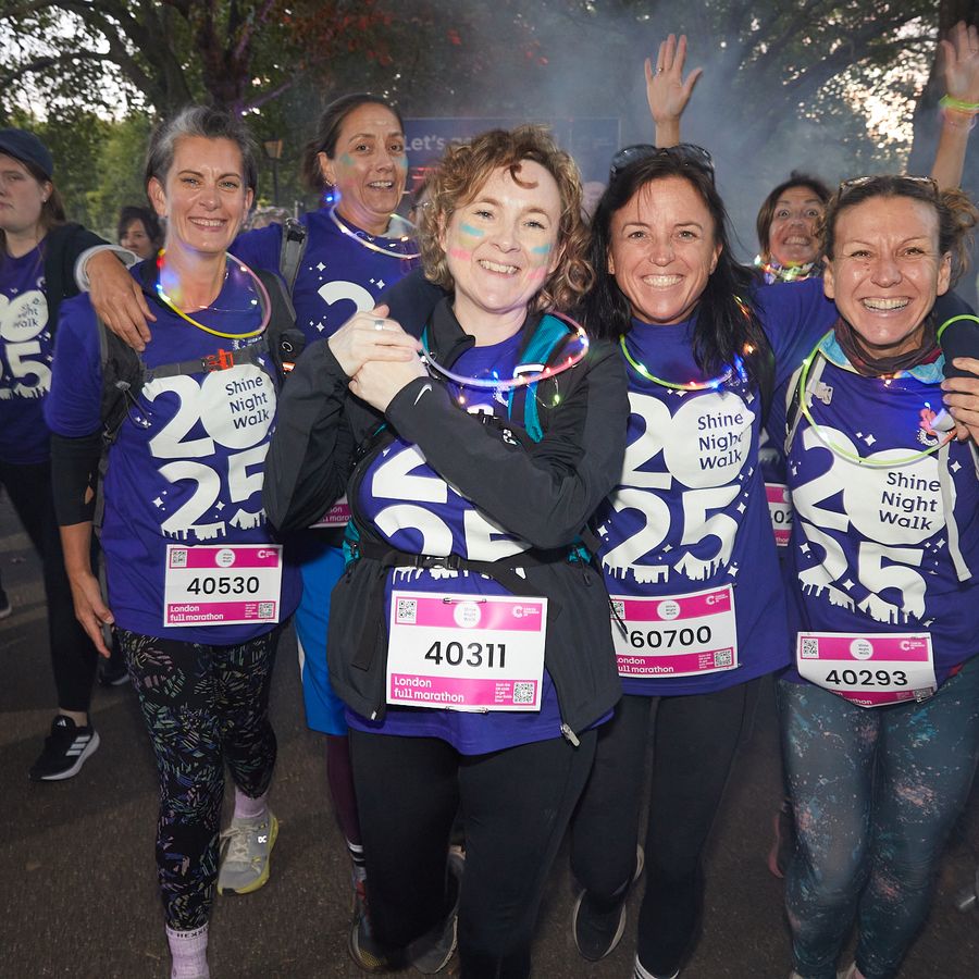 Participants taking part in the Shine Night Walk fundraising event,