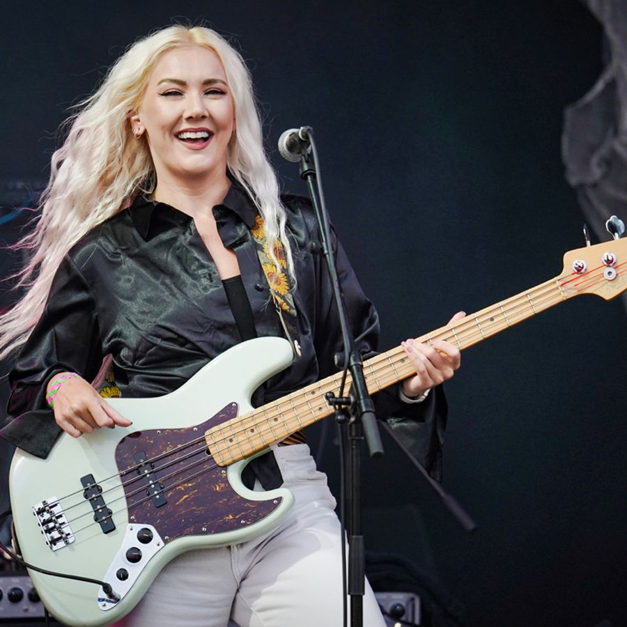 Katie Lloyd playing bass on Millennium Square